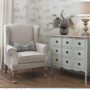 Leonora wingback linen armchair product code 5055299464663